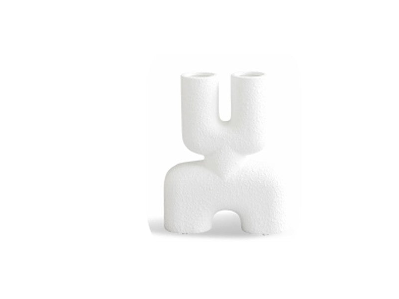 Cobra Double Vase – White