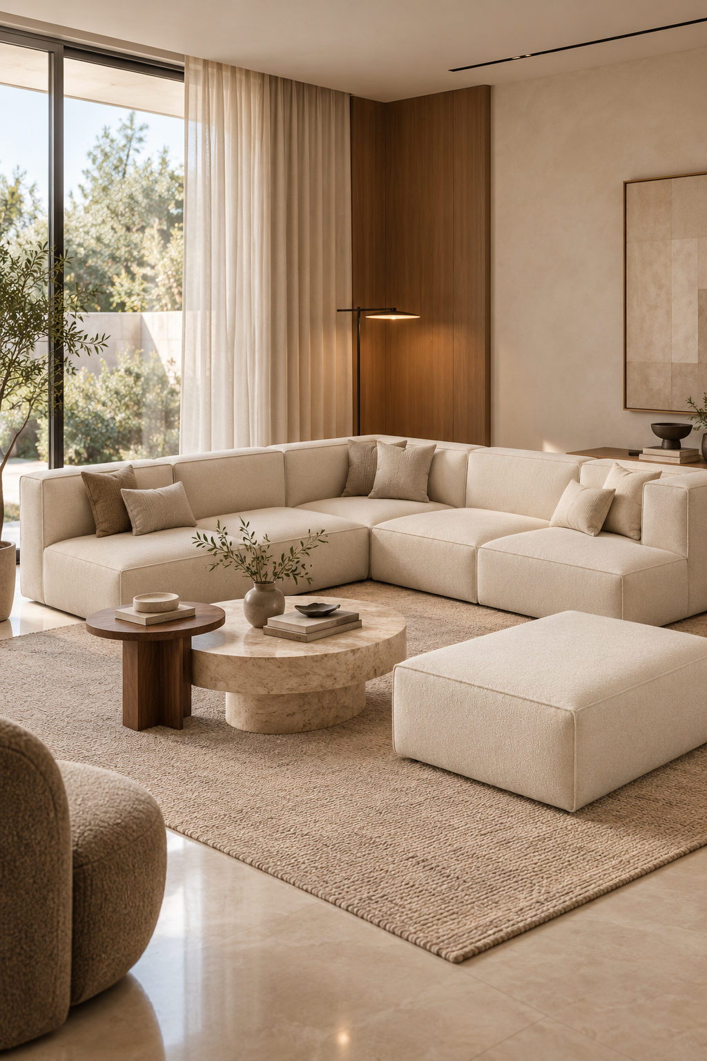 Diva 6 Seater Vista Vanilla Plus ottoman