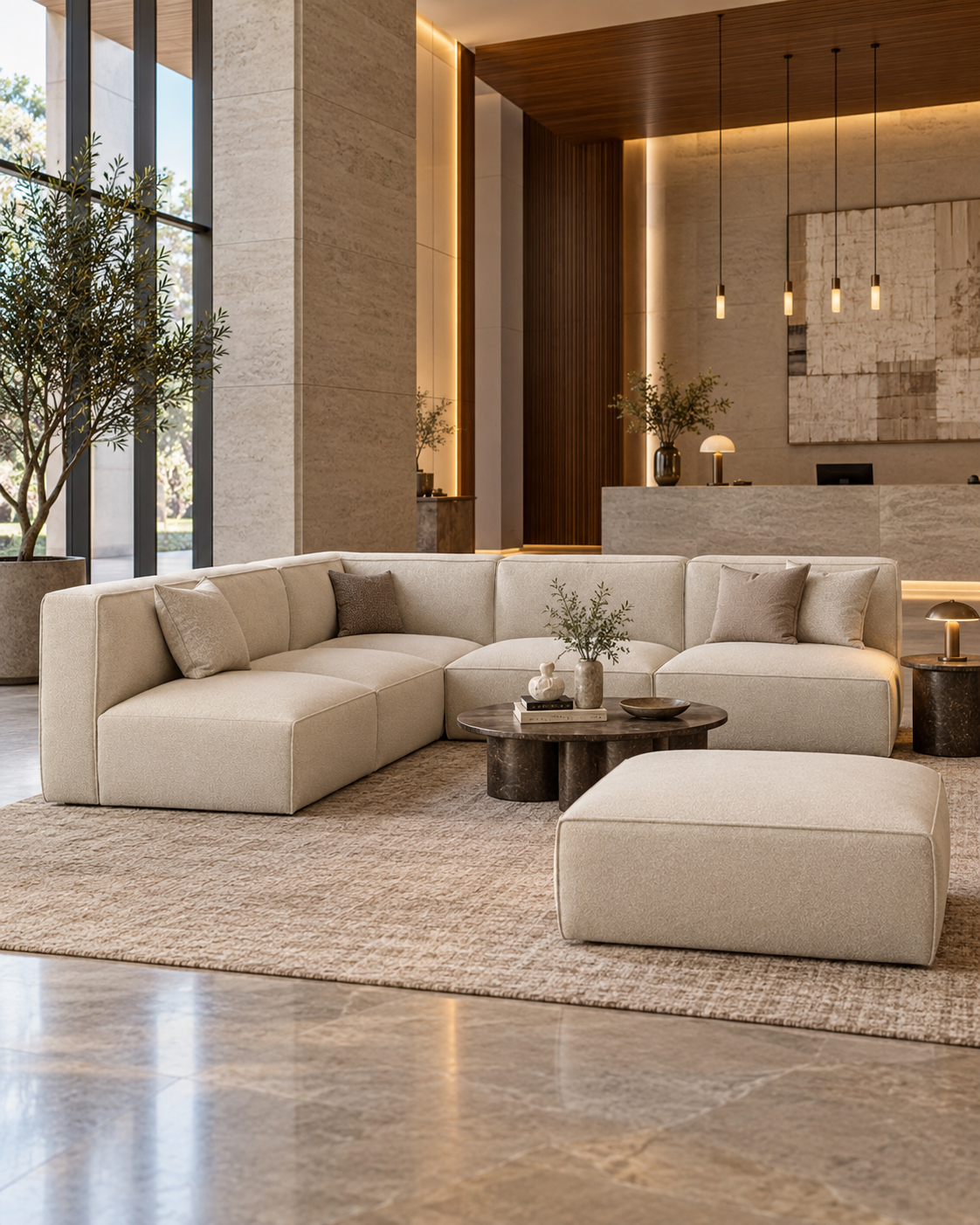 Diva 6 Seater Vista Vanilla Plus ottoman