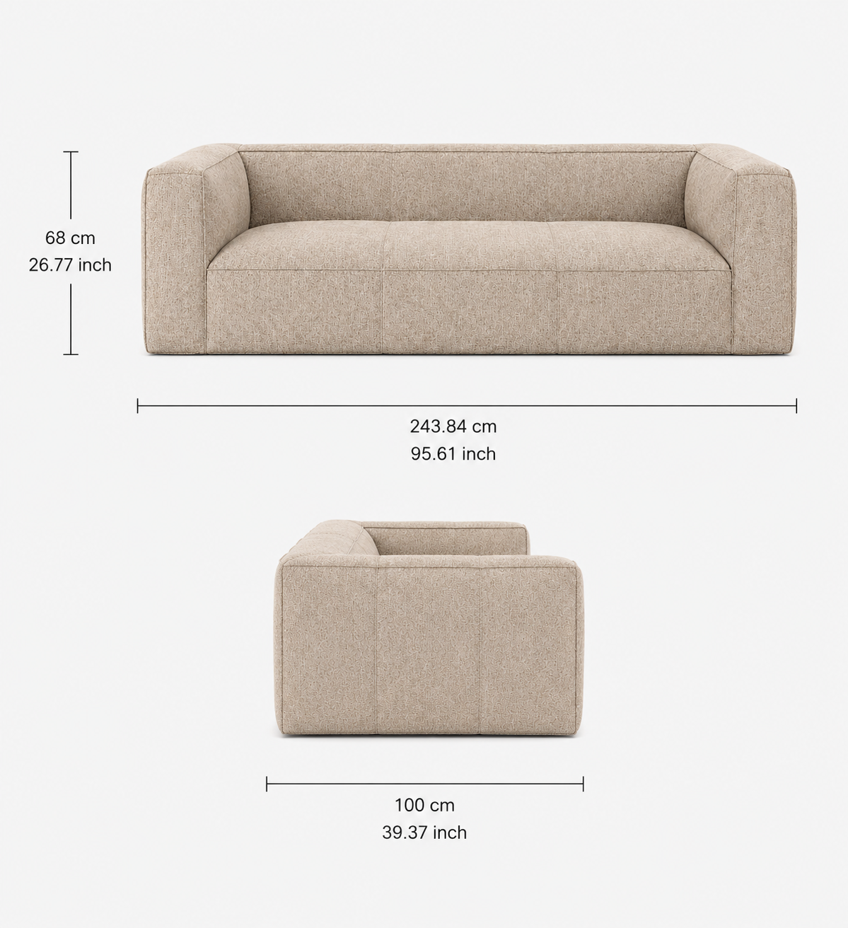 Raw Diva Sofa Lola Shell, view 6