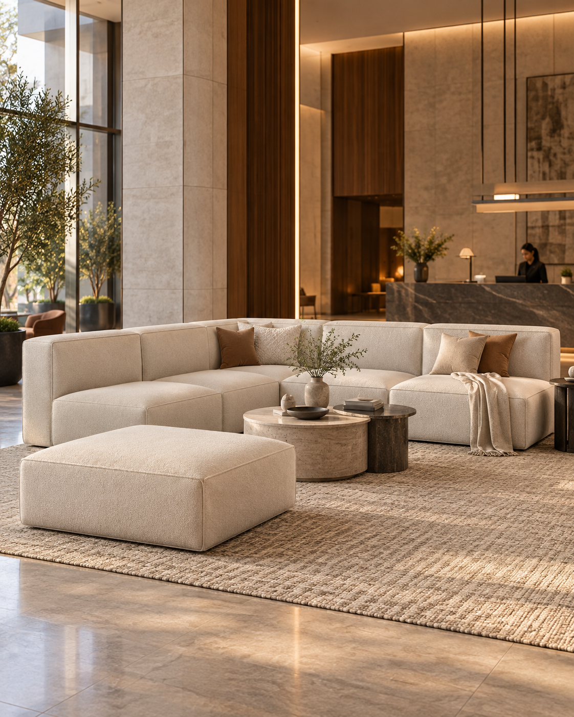 Diva 6 Seater Vista Vanilla Plus ottoman