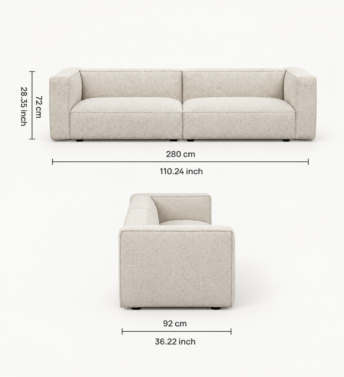 Aretha 4 Seater Promise Ecru, view 4