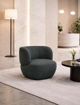 Patricia Swivel Chair Textured Velvet Moonlight