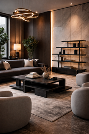 Abstract Black Coffee Table
