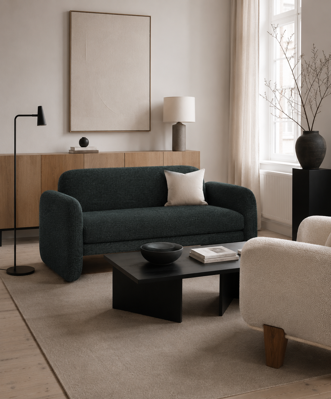 Ruby Loveseat Sofa Textured Velvet Moonlight