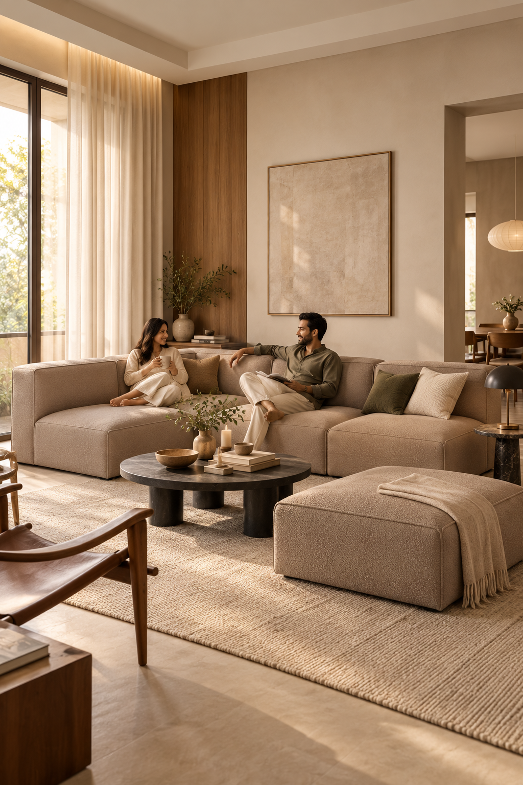 Diva 6 Seater Kairo sand Plus ottoman