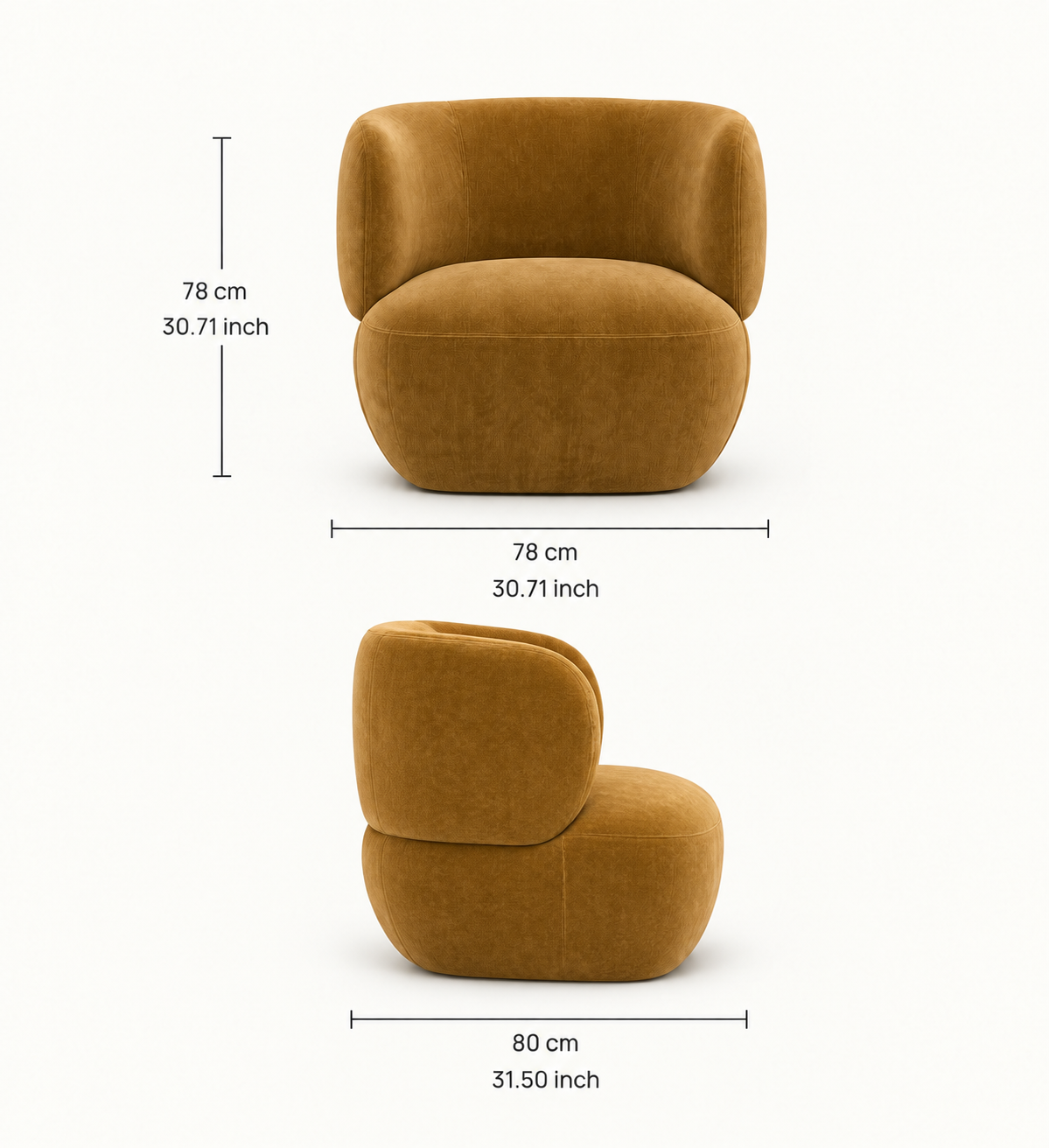 Patricia Swivel Chair Chenille Straw, view 4