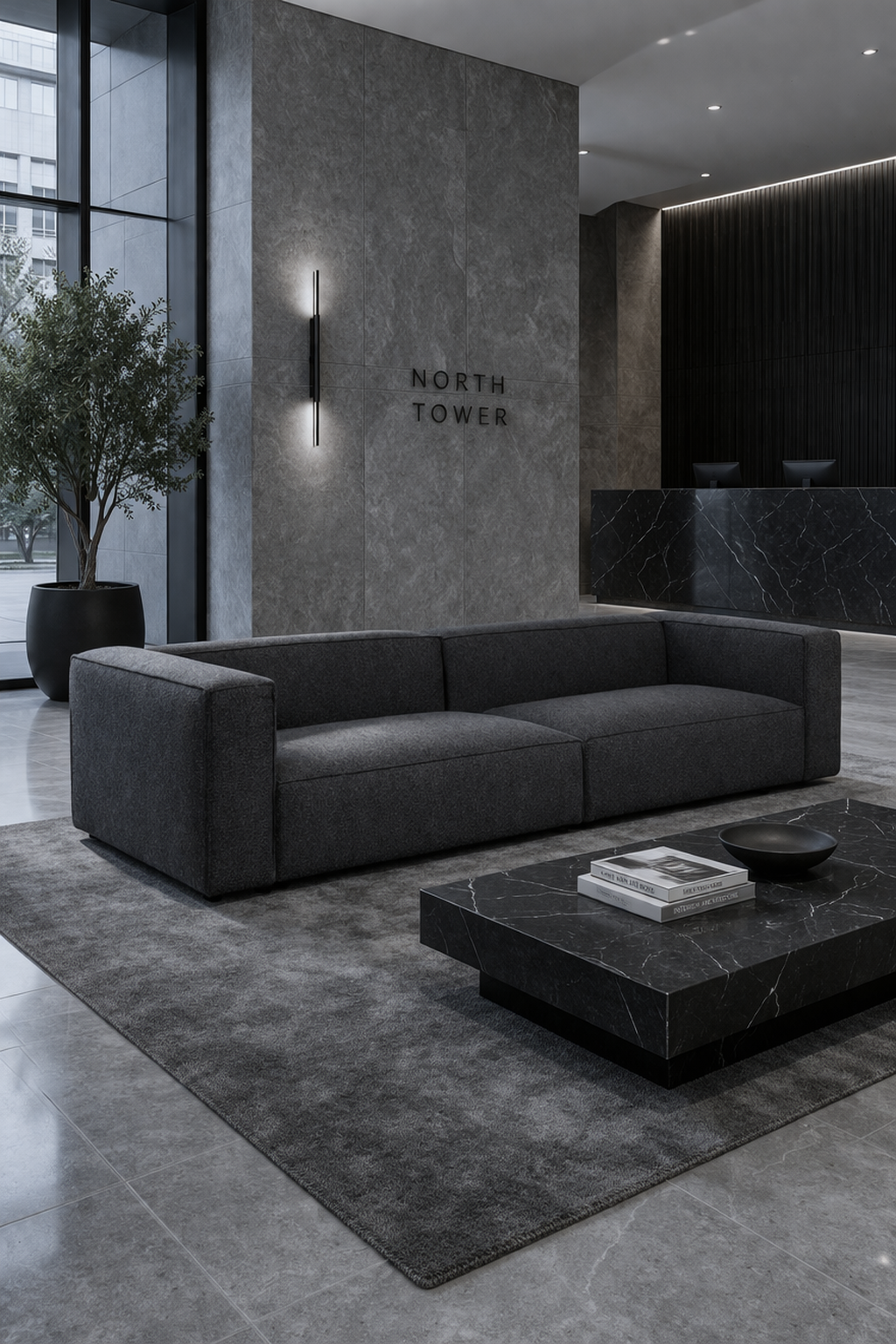 Aretha 4 Seater Boucle Charcoal