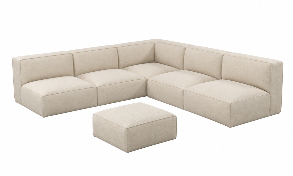 Diva 6 Seater Vista Vanilla Plus ottoman