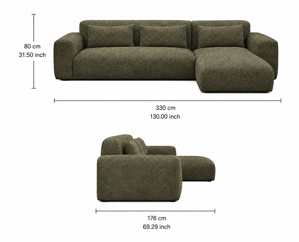Sheena L shape Promise Olive, view 5