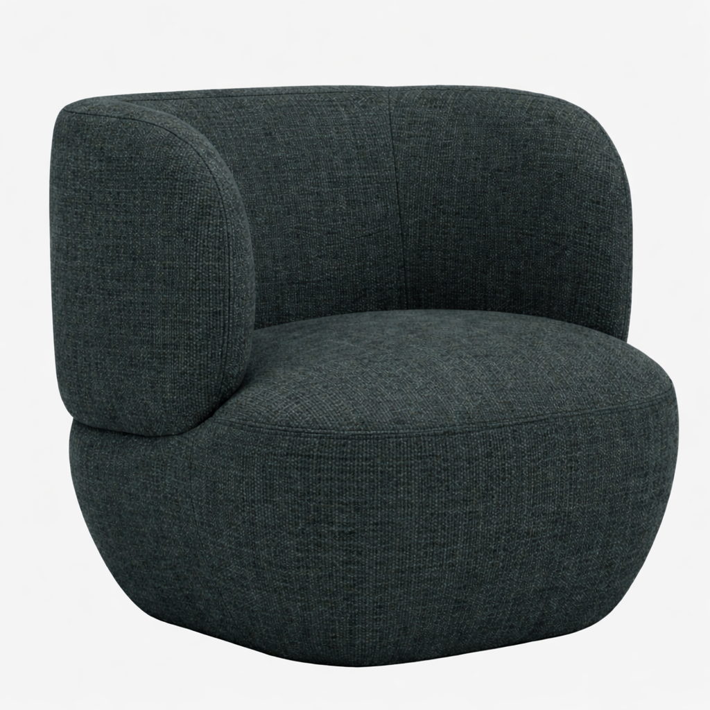 Patricia Swivel Chair Textured Velvet Moonlight
