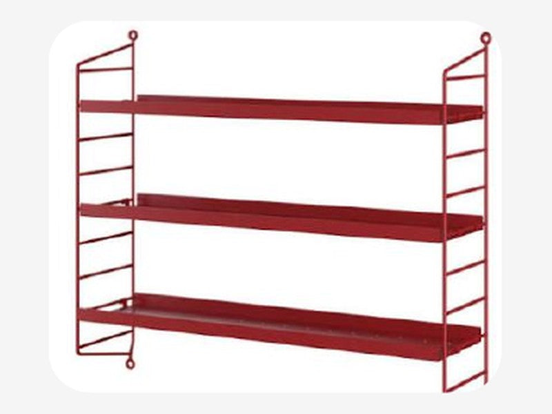 Pocket Wall Shelf – Red by String Furniture