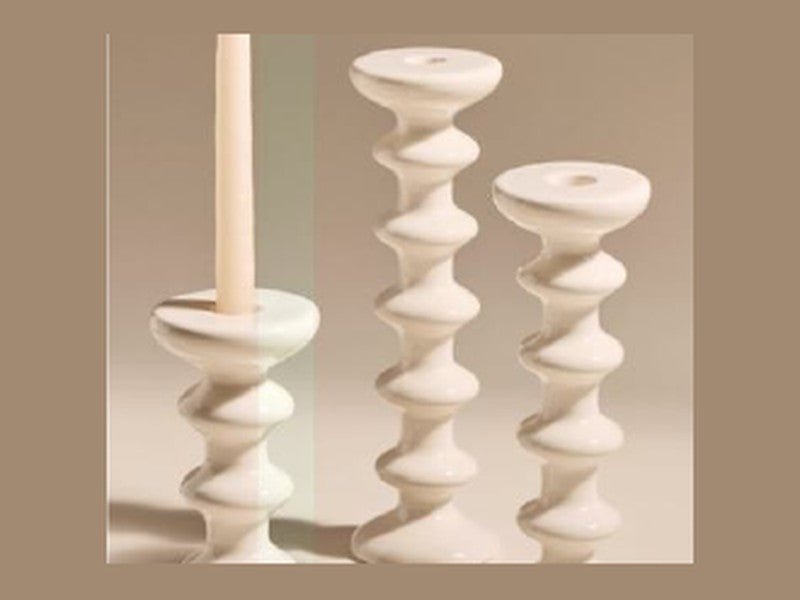 Sarah Lavoine Candle Holder – White, Small by Sarah Lavoine